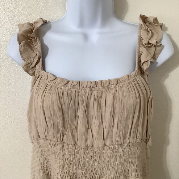 The Post Tiered Feminine Romantic Cottagecore Ruffle Babydoll Fairy Mini Dress L - Picture 2 of 12